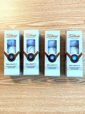 Titleist Velocity White Golf Balls Branded One Dozen New in Sleeves Continental